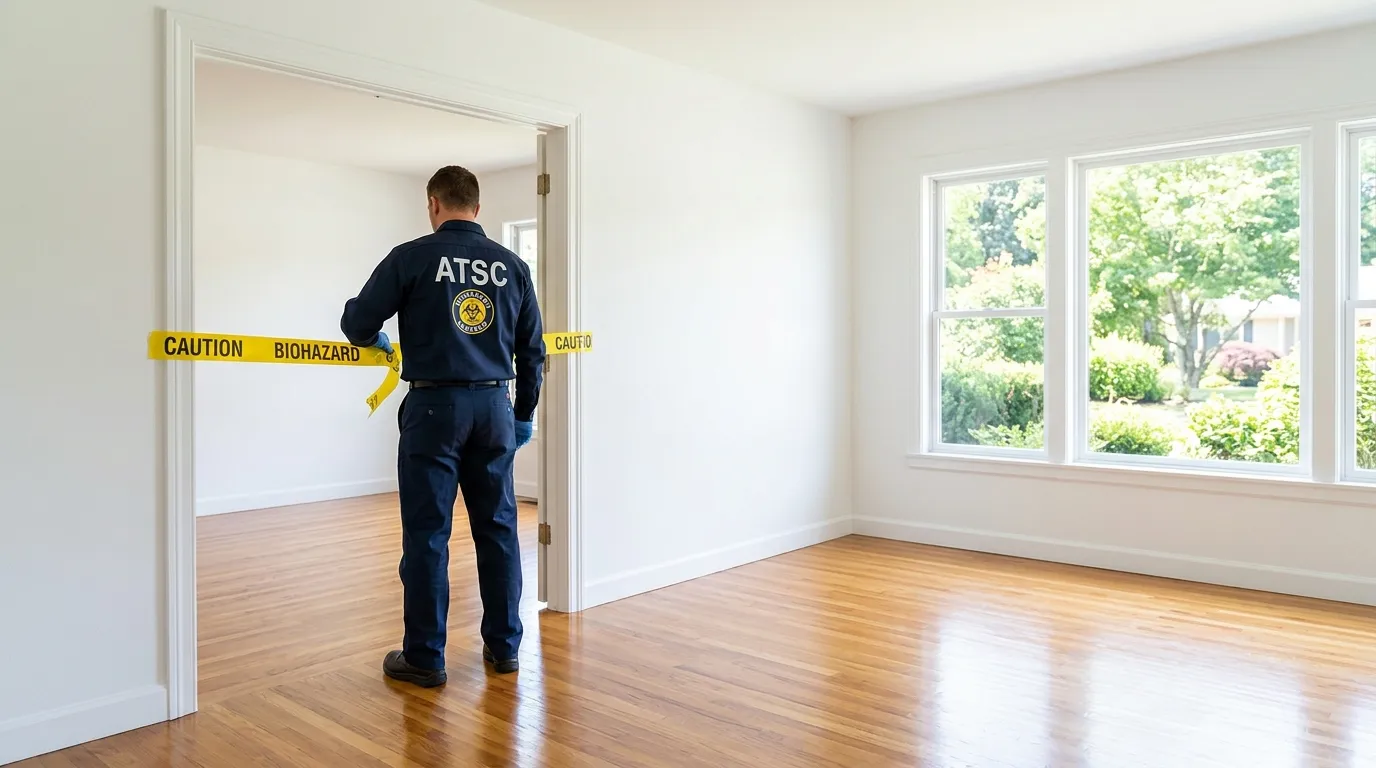 Certified biohazard cleanup crew performing Crime Scene Cleanup in Suwanee